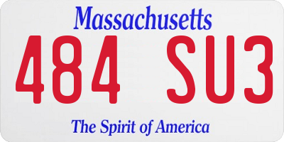 MA license plate 484SU3