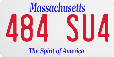 MA license plate 484SU4