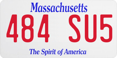 MA license plate 484SU5