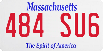 MA license plate 484SU6
