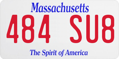 MA license plate 484SU8