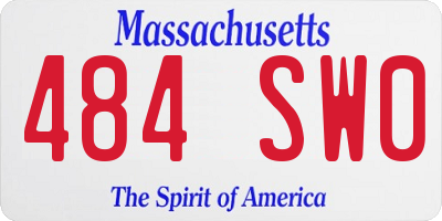 MA license plate 484SW0