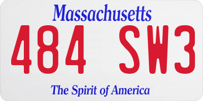 MA license plate 484SW3