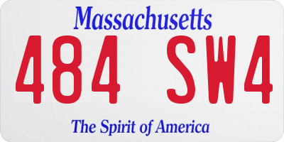 MA license plate 484SW4