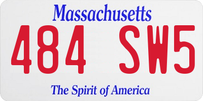 MA license plate 484SW5