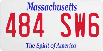 MA license plate 484SW6