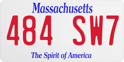 MA license plate 484SW7