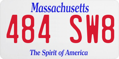 MA license plate 484SW8