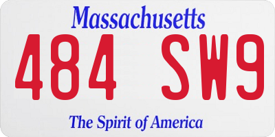 MA license plate 484SW9