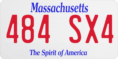 MA license plate 484SX4
