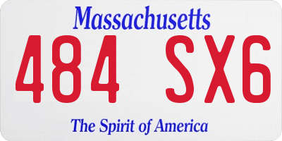 MA license plate 484SX6