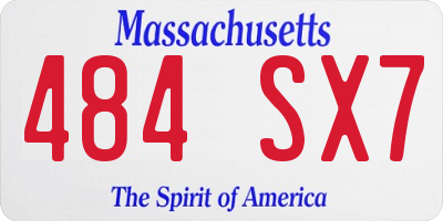 MA license plate 484SX7