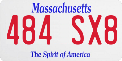 MA license plate 484SX8