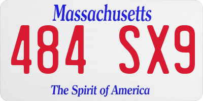 MA license plate 484SX9