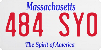 MA license plate 484SY0