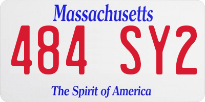 MA license plate 484SY2