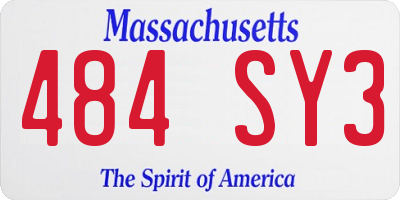 MA license plate 484SY3