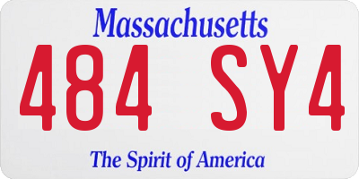 MA license plate 484SY4