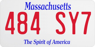 MA license plate 484SY7