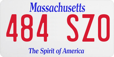 MA license plate 484SZ0