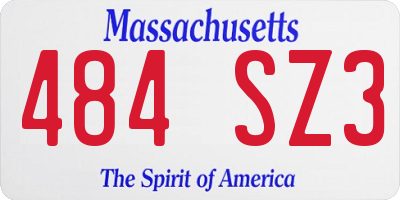 MA license plate 484SZ3