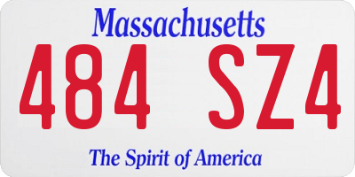 MA license plate 484SZ4