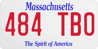 MA license plate 484TB0