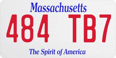 MA license plate 484TB7
