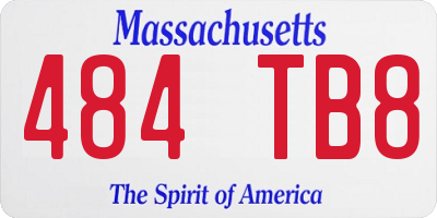 MA license plate 484TB8