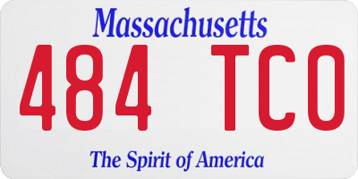 MA license plate 484TC0