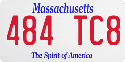 MA license plate 484TC8