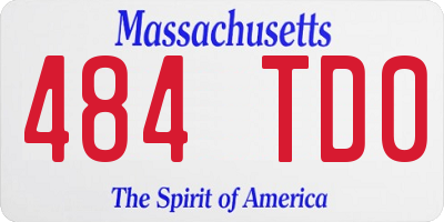 MA license plate 484TD0
