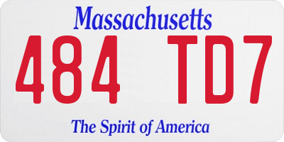 MA license plate 484TD7