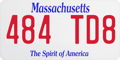 MA license plate 484TD8