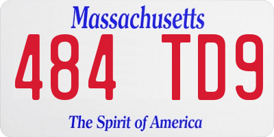 MA license plate 484TD9