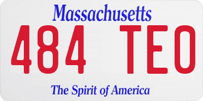 MA license plate 484TE0
