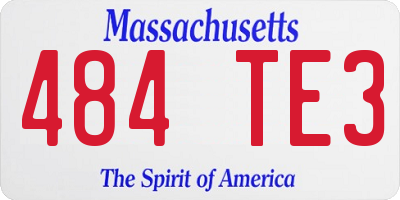 MA license plate 484TE3
