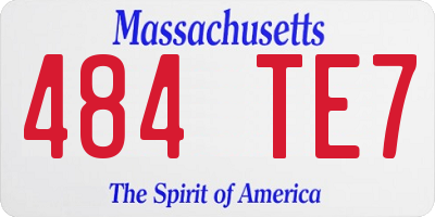 MA license plate 484TE7