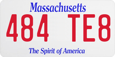 MA license plate 484TE8