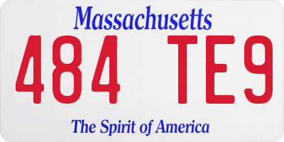 MA license plate 484TE9