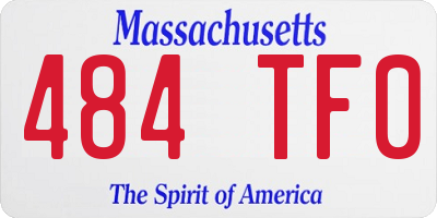 MA license plate 484TF0