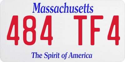 MA license plate 484TF4