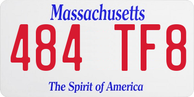 MA license plate 484TF8