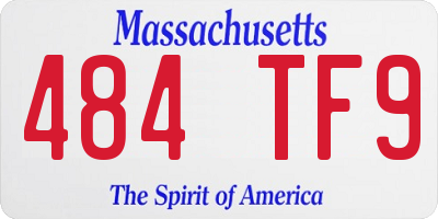 MA license plate 484TF9