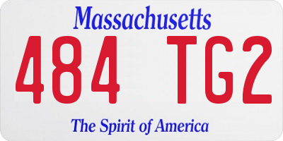 MA license plate 484TG2