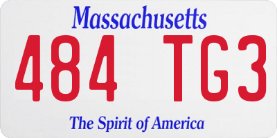 MA license plate 484TG3