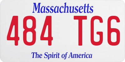 MA license plate 484TG6