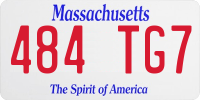 MA license plate 484TG7