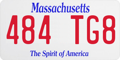 MA license plate 484TG8