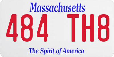 MA license plate 484TH8